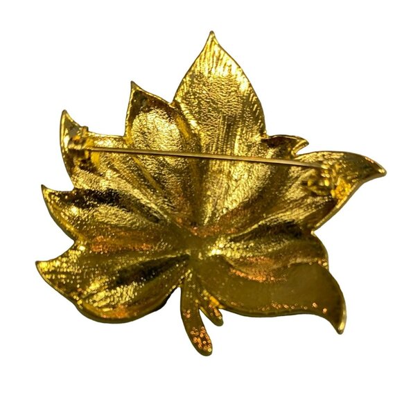 Vintage Gold Silver and Bronze Toned Leaf Brooches - EUC - Avon - Picture 3 of 9
